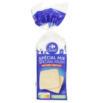 500g Pain de mie nature sans croute Carrefour