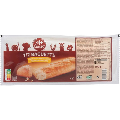 2X demi baguettes précuites Carrefour
