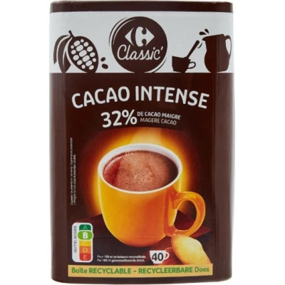 800g poudre cacaotée intense Carrefour Classic