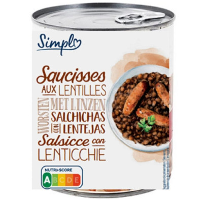840g saucisses lentilles Simpl