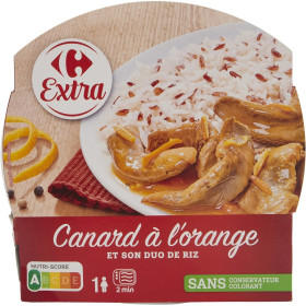 300g Canard a l'orange et duo de riz  Carrefour Extra