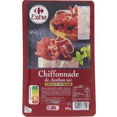 Chiffonnade Jambon sec CRF extra 100g