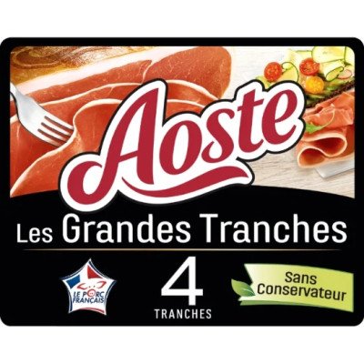 Grandes tranches supérieure viande de porc française 4 tranches Aoste 100g