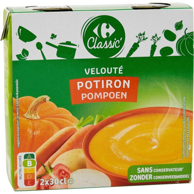 2x 30cl velouté de potiron  Carrefour Classic