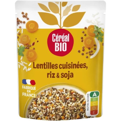 250g lentilles, riz & soja Céréales Bio