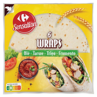 370g tortilla wrap  Blé x6 Carrefour Sensation