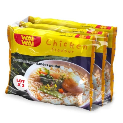 3x 60g nouilles instantanés  saveur poulet  Wai Wai