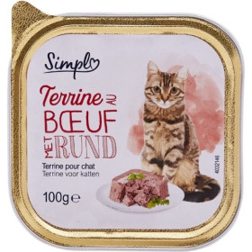 100g barquette terrine au bœuf -chat- Simpl 100g barquette terrine au bœuf -chat- Simpl