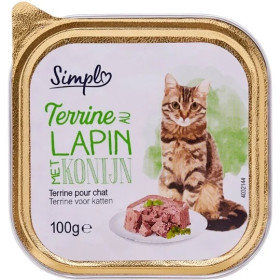 100g barquette terrine au lapin - chat- Simpl 100g barquette terrine au lapin - chat- Simpl