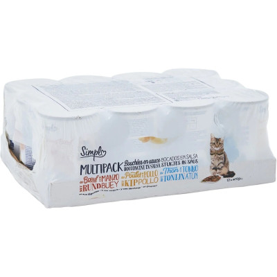 12x 400g assortiment bouchées en sauce  - chat- Simpl