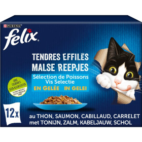 12x 85g tendres effilés poisson   - chat- Purina félix