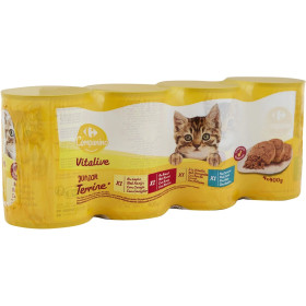 4x 400g  assortiment terrine viande chaton   - chat- Carrefour Campanino