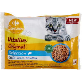 4x 100g  sélection gelée  poisson   - chat- Carrefour Campanino