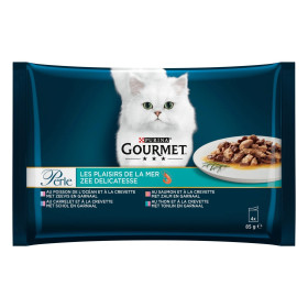 4x 85g  assortiment perle plaisirs de la mer   - chat- Purina Gourmet