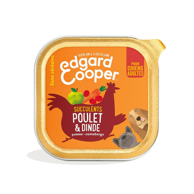 100g barquette poulet & dinde  - chien- Edgard Cooper