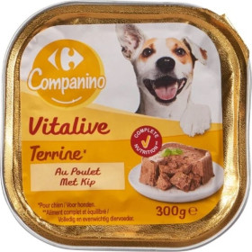 300g barquette terrine poulet  - chien- Carrefour Campanio