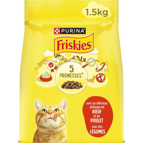 1kg 500 Croquettes bœuf poulet légumes adulte   - chat - Purina Friskies