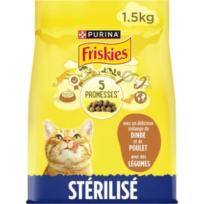 1kg 500 croquette dinde  adulte  stérilisé  - chat - Purina  Friskies