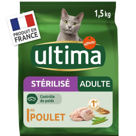 1kg 500  stérilisé croquette poulet - chat - Ultima affinity