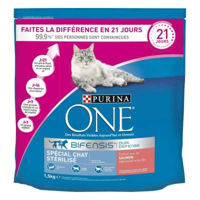 1kg 500 One  stérilisé croquette saumon  - chat - Purina