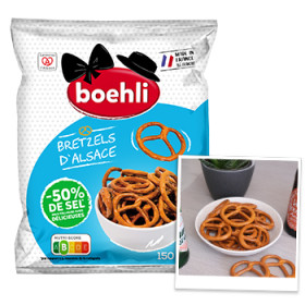 150g sachet bretzels -50% sel  - Boehli