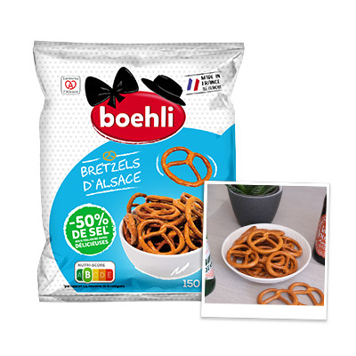 150g sachet bretzels -50% sel  - Boehli
