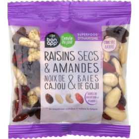 75g raisins secs & amandes , noix de cajou & baies de goji   - Bon App