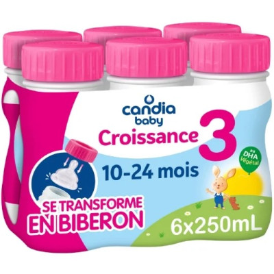 6x 25cl Lait bébé croissance 10  24 mois - 3e Age  - Candia