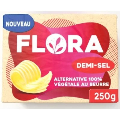 Flora 100% Végétale demi sel 250g