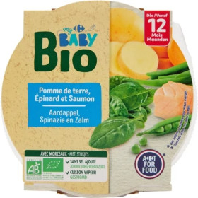 230g assiette épinard saumon + 12 mois  - Carrefour Bio baby