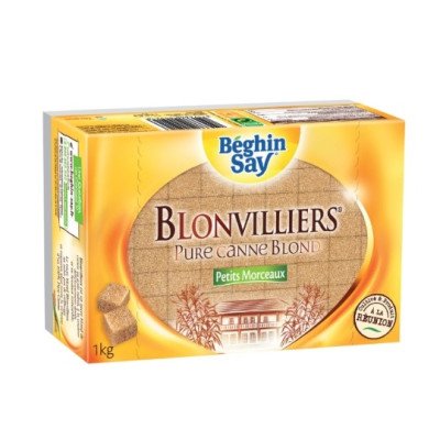 1kg sucre morceaux Blonvilliers pure canne blond - Beghin Say