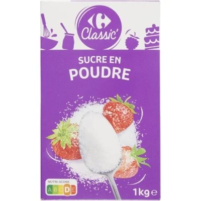 1kg sucre en poudre blanc  - Carrefour Classic