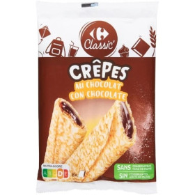 256g 8x Crêpes fourrées au chocolat Carrefour Classic 256g 8x Crêpes fourrées au chocolat Carrefour Classic