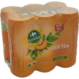 6x 33cl Thé pêche Carrefour Sensation