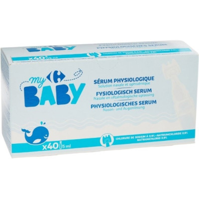 40x5ml Sérum physiologique Carrefour Baby