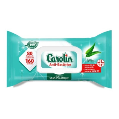 80x lingettes anti bactérien - Carolin