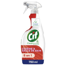 750ml spray 5 en 1 cleanboost  cuisine salle de bain Cif 750ml spray 5 en 1 cleanboost  cuisine salle de bain Cif