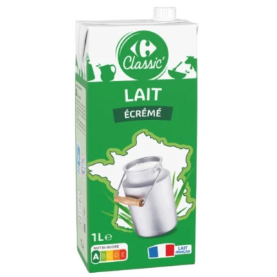 Brique d'1L lait écrémé CRF Classic