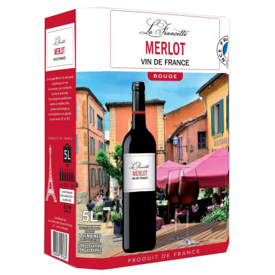 5L Bag in Box Vin de France  Merlot rouge  - La Francette