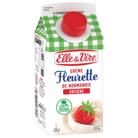 33cl brique crème fraiche liquide fluide fleurette entière  31% Elle &  Vire