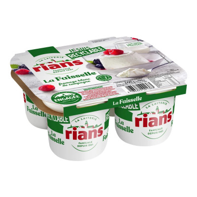 4x 100g  faisselle nature Rians