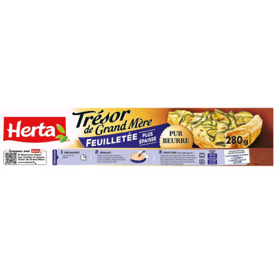 PRODUIT EN DATE COURTE A -20 % : 280 g "Trésor de grand mère" Pate feuilleté pur beurre Herta