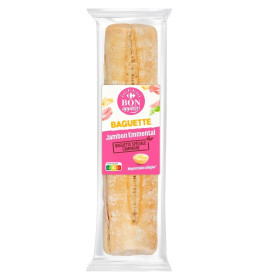 PRODUIT EN DATE COURTE A -20 % : 220 g Baguette jambon emmental Bon appétit  Classic