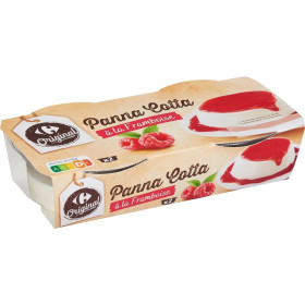 2x 120g Panna cotta Framboise Carrefour Original