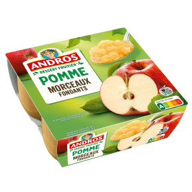 4x 100g compote pomme morceaux nature Andros