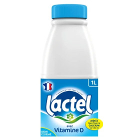 Bouteille  d'1L de lait demi écrémé Lactel