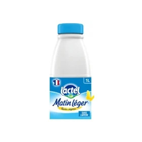 1L matin léger Lactel 1,2% Matières grasses, sans lactose